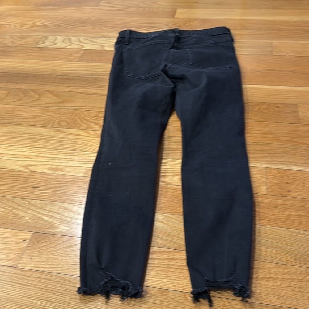Abercrombie & Fitch black distressed high rise super skinny ankle  size 28/6S . - Picture 5 of 9